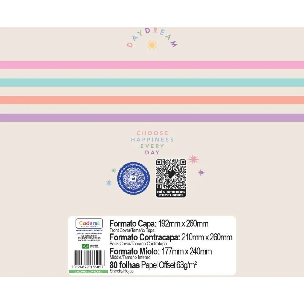CADERNO ARGOLADO DAYDREAM C/ELAST+ 6DIVIS.80F(S CADERSIL (UNIDADE) - imagem 10