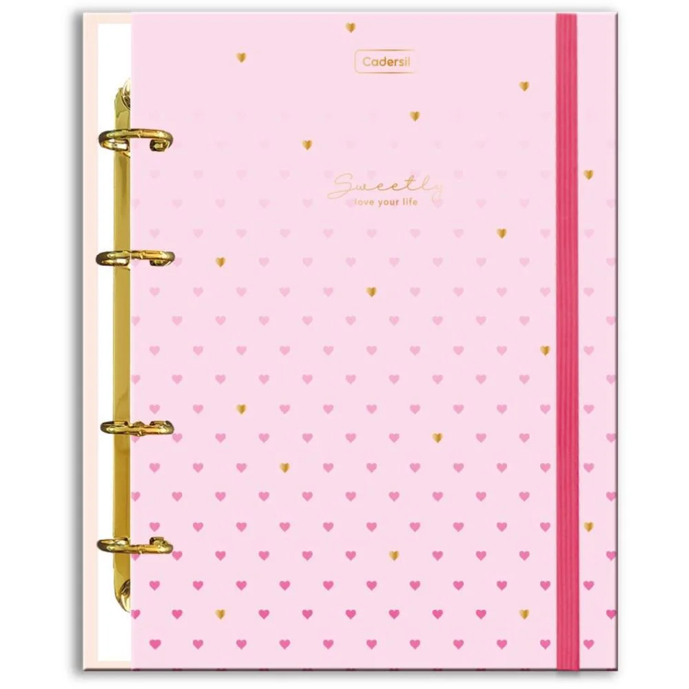 CADERNO ARGOLADO SWEETLY C/ELAS+6DIV+FICHA (S) CADERSIL (UNIDADE) - imagem 2