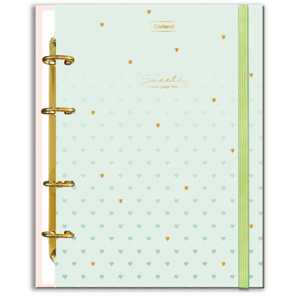 CADERNO ARGOLADO SWEETLY C/ELAS+6DIV+FICHA (S) CADERSIL (UNIDADE) - imagem 3