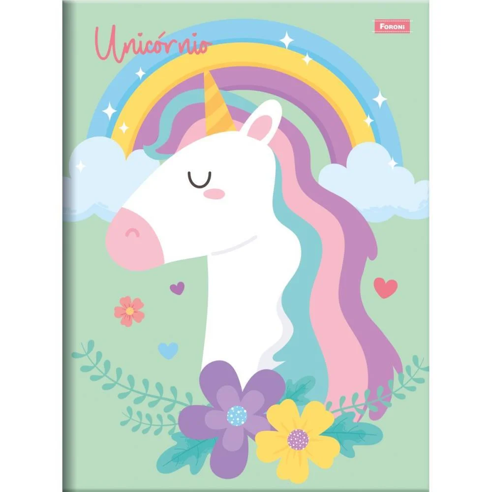 CADERNO BROCHURA 1/4 CAPA DURA UNICORNIO 80FLS. FORONI (PCT.C/10) - imagem 2