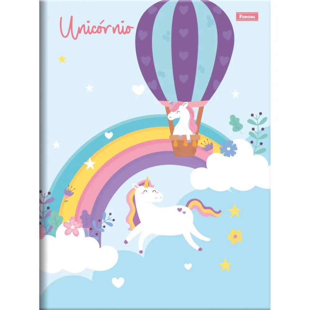 CADERNO BROCHURA 1/4 CAPA DURA UNICORNIO 80FLS. FORONI (PCT.C/10) - imagem 4
