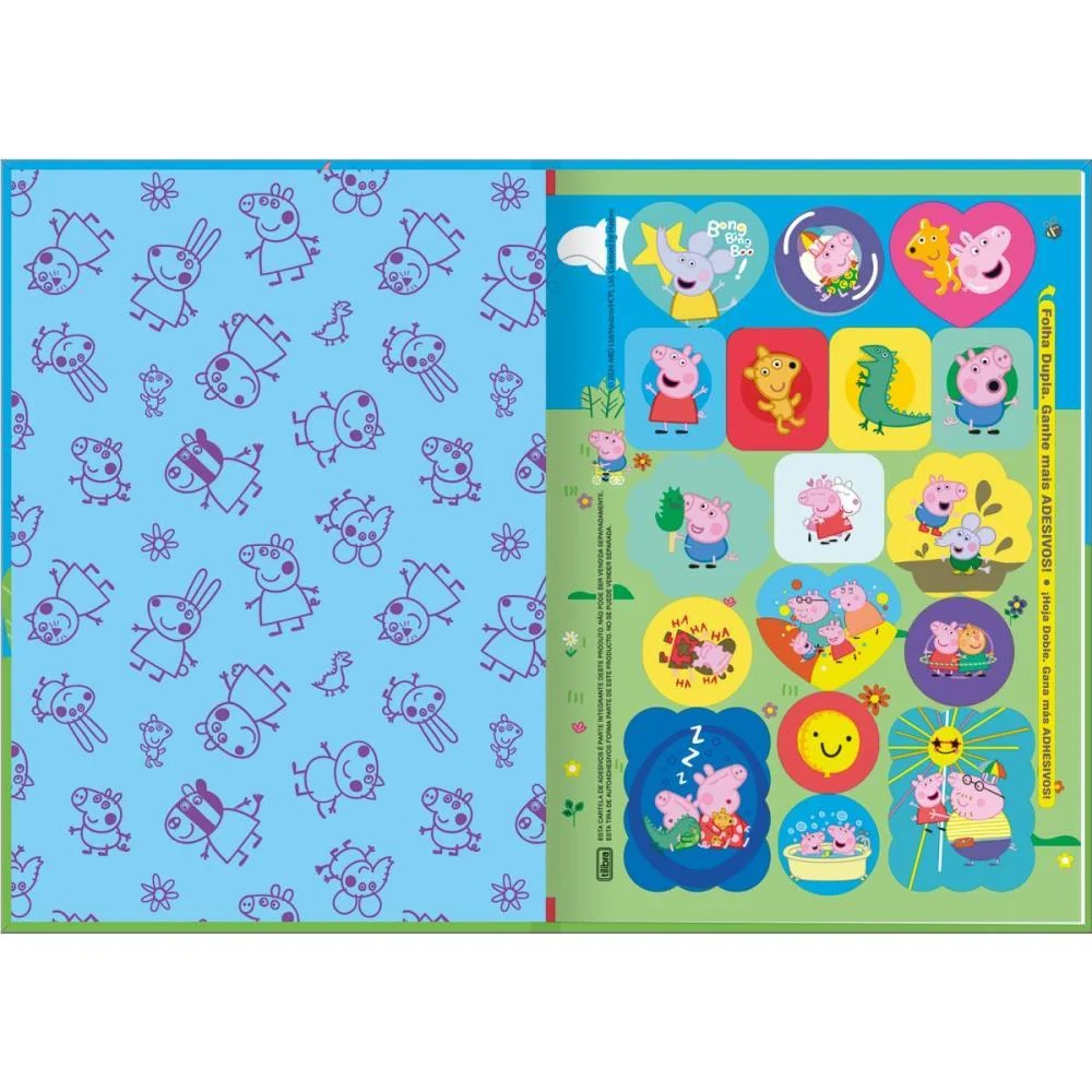 CADERNO BROCHURA 1/4 CAPA DURA PEPPA PIG 80FLS TILIBRA (PCT.C/05) - imagem 3