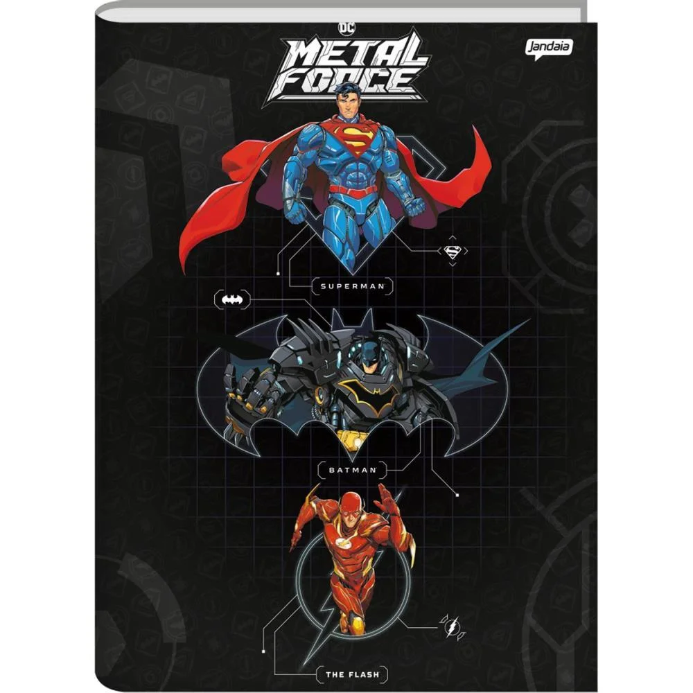 CADERNO BROCHURA 1/4 CAPA DURA LIGA DA JUSTICA 80FLS. JANDAIA (PCT.C/05) - imagem 5