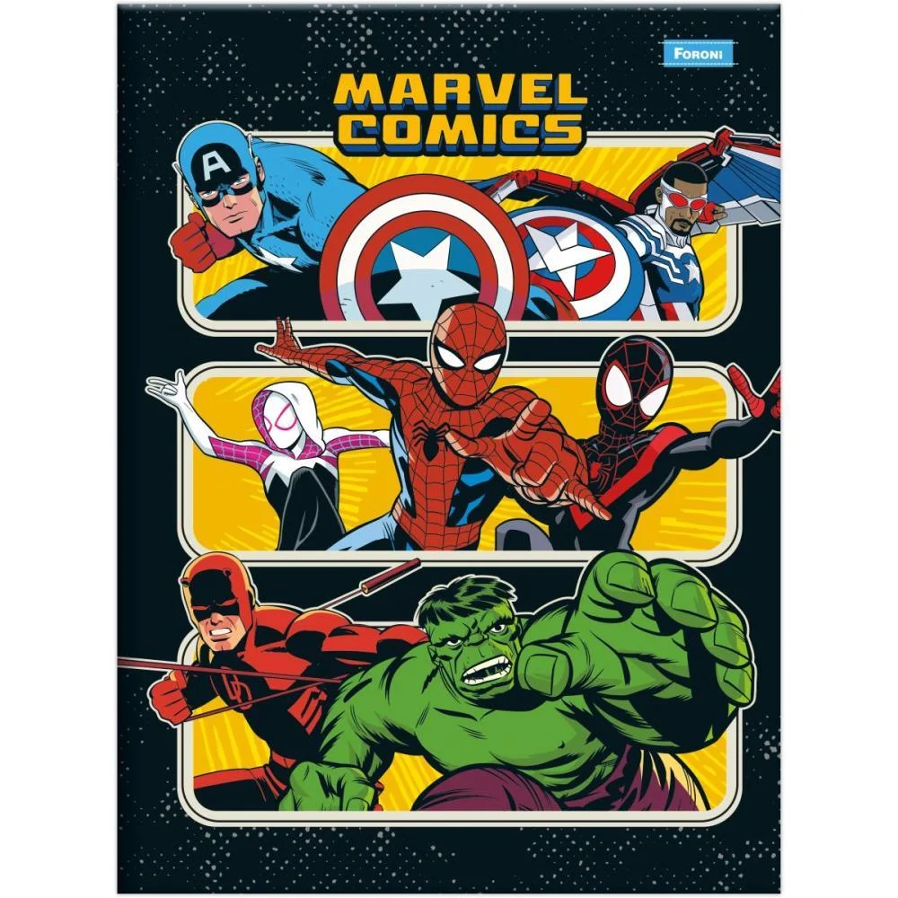 CADERNO BROCHURA 1/4 CAPA DURA MARVEL COMICS 80FLS FORONI (PCT.C/05) - imagem 3