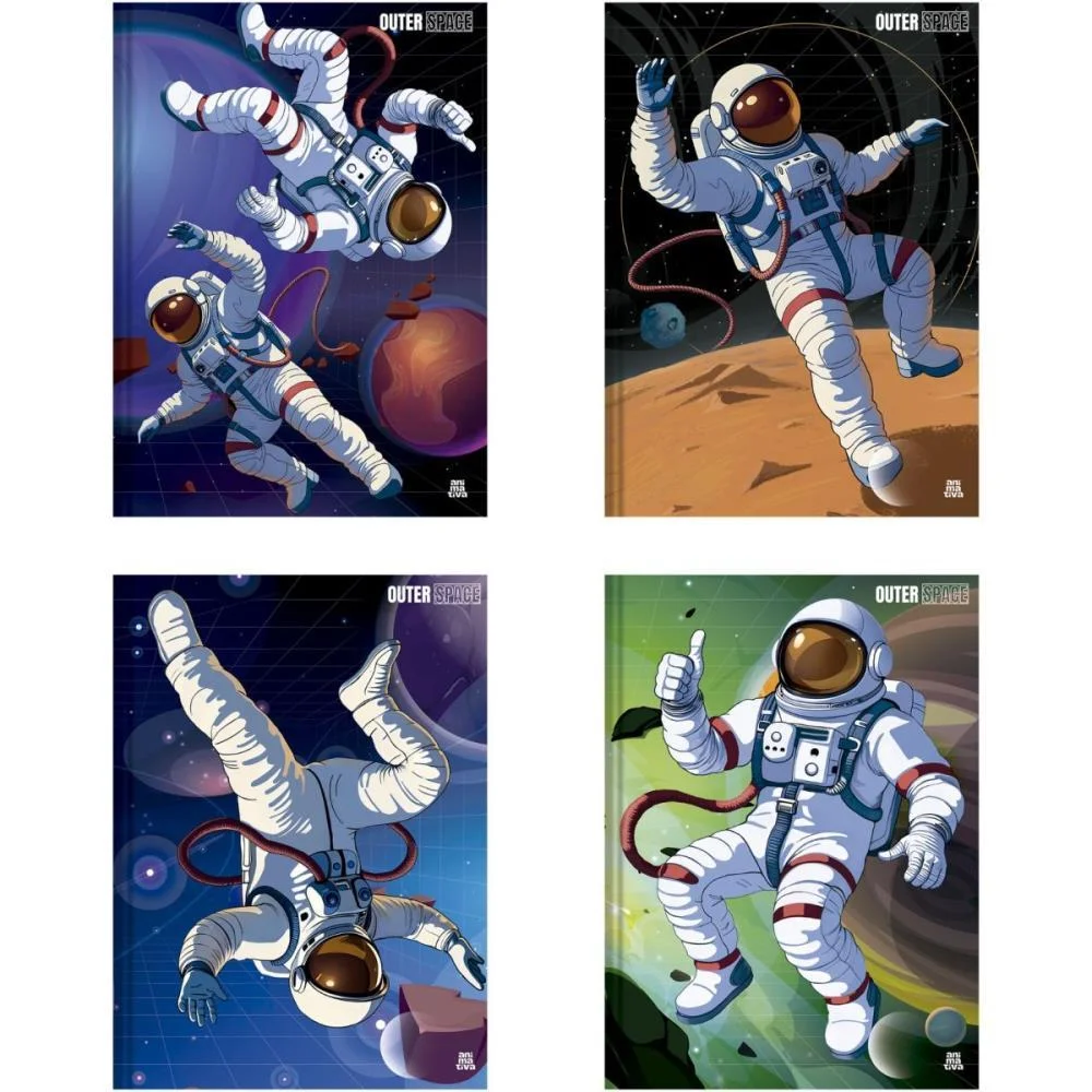 CADERNO BROCHURA 1/4 CAPA DURA OUTER SPACE 80F ANIMATIVA (PCT.C/05) - imagem 7