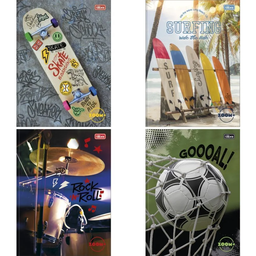 CADERNO BROCHURAO CAPA DURA ZOOM+ 96 FOLHAS MASCULINO TILIBRA (PCT.C/05) - imagem 2