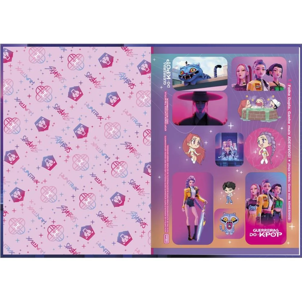 CADERNO BROCHURA 1/4 CAPA DURA GUERREIRAS DO K-POP 80FLS TILIBRA (PCT.C/05) - imagem 3