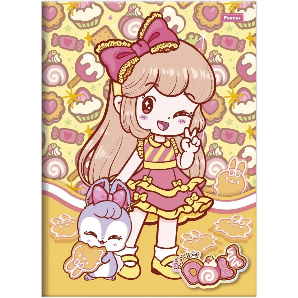 CADERNO BROCHURA 1/4 CAPA DURA DOLL 80FLS FORONI (PCT.C/05) - imagem 3