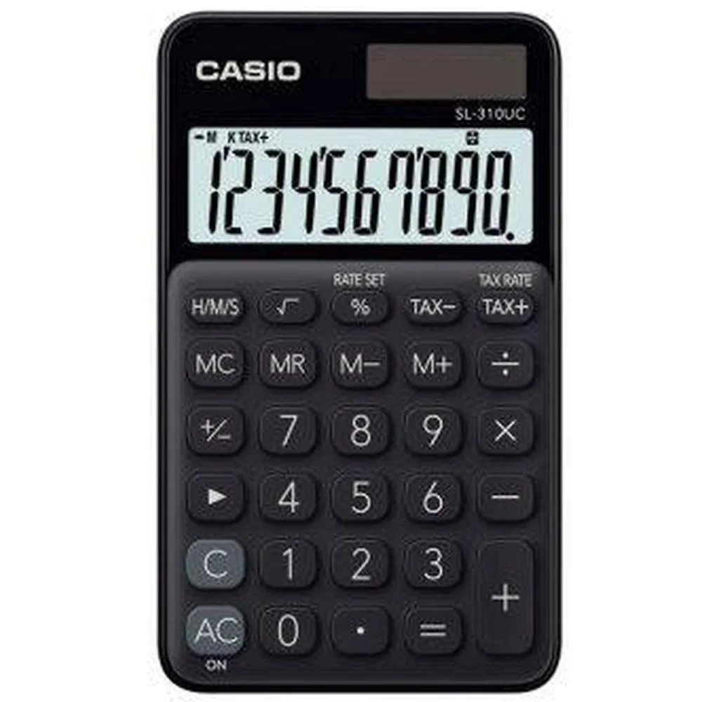 CALCULADORA DE BOLSO 10 DIG. PRETA SOL/BAT.FUN.H/TX CASIO (UNIDADE) - imagem 2