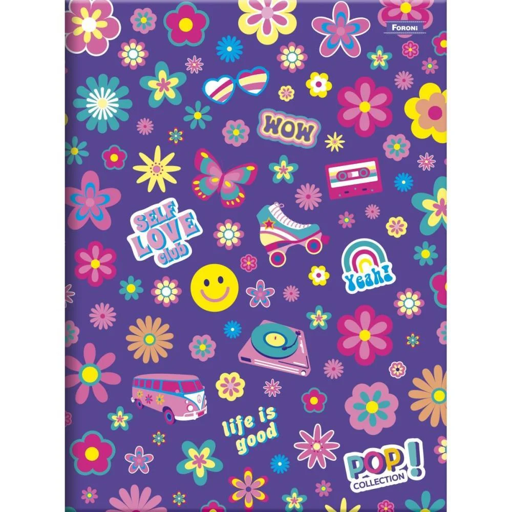 CADERNO BROCHURAO CAPA DURA POP COLLECTION 96FLS. FORONI (PCT.C/05) - imagem 2
