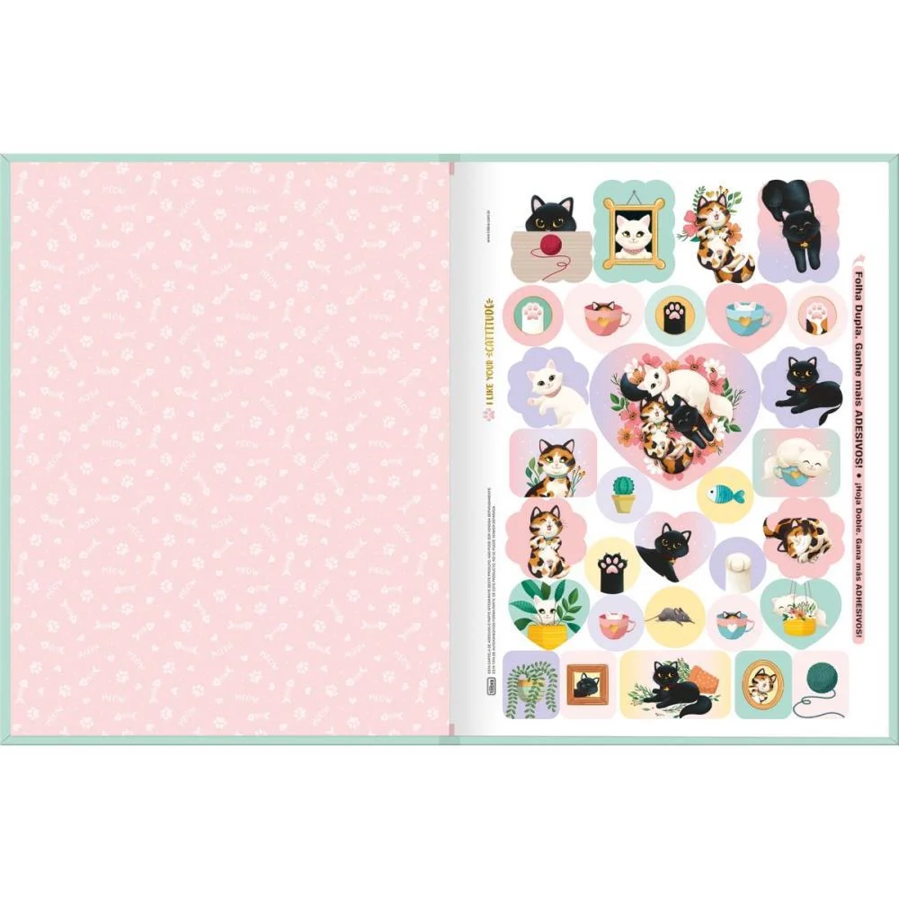 CADERNO BROCHURAO CAPA DURA PURRFECT CATS 80FLS. TILIBRA (PCT.C/05) - imagem 3