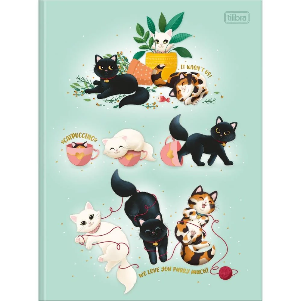 CADERNO BROCHURAO CAPA DURA PURRFECT CATS 80FLS. TILIBRA (PCT.C/05) - imagem 7