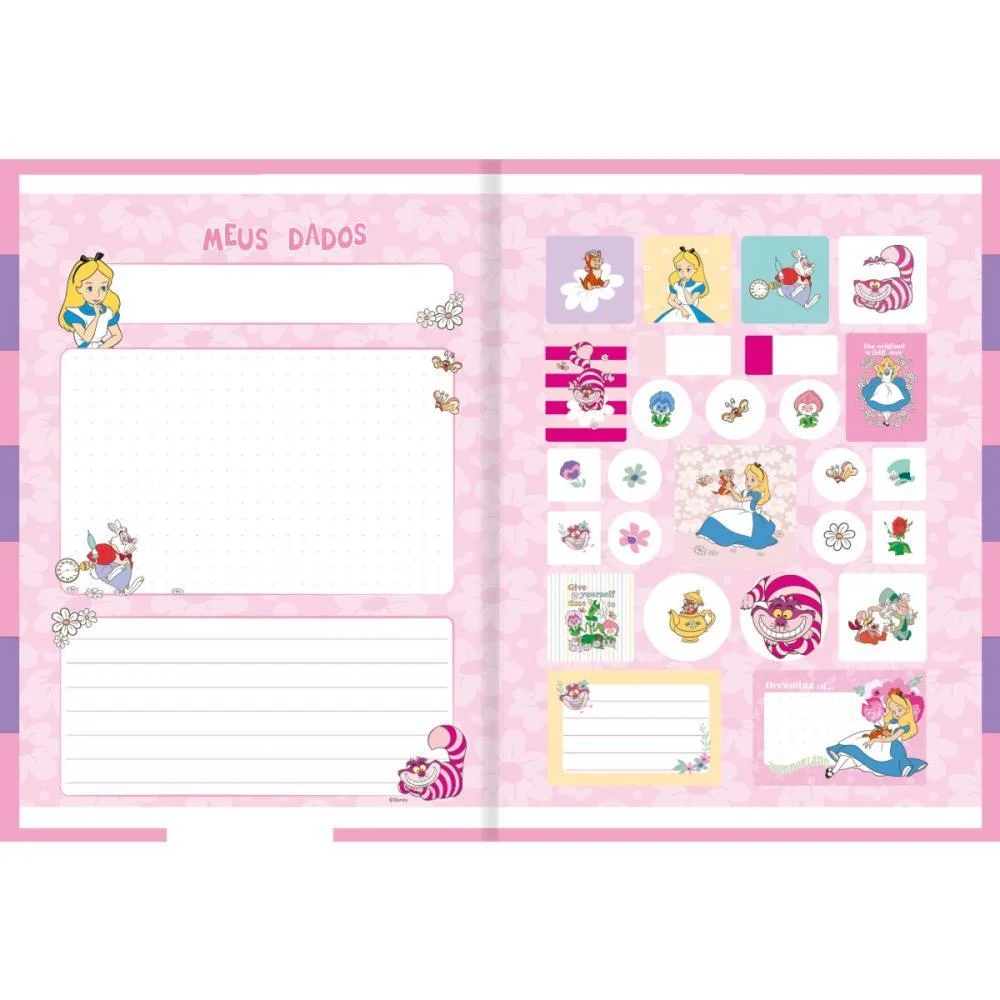 CADERNO BROCHURAO CAPA DURA ALICE IN WONDERLAND 80F ANIMATIVA (PCT.C/05) - imagem 4