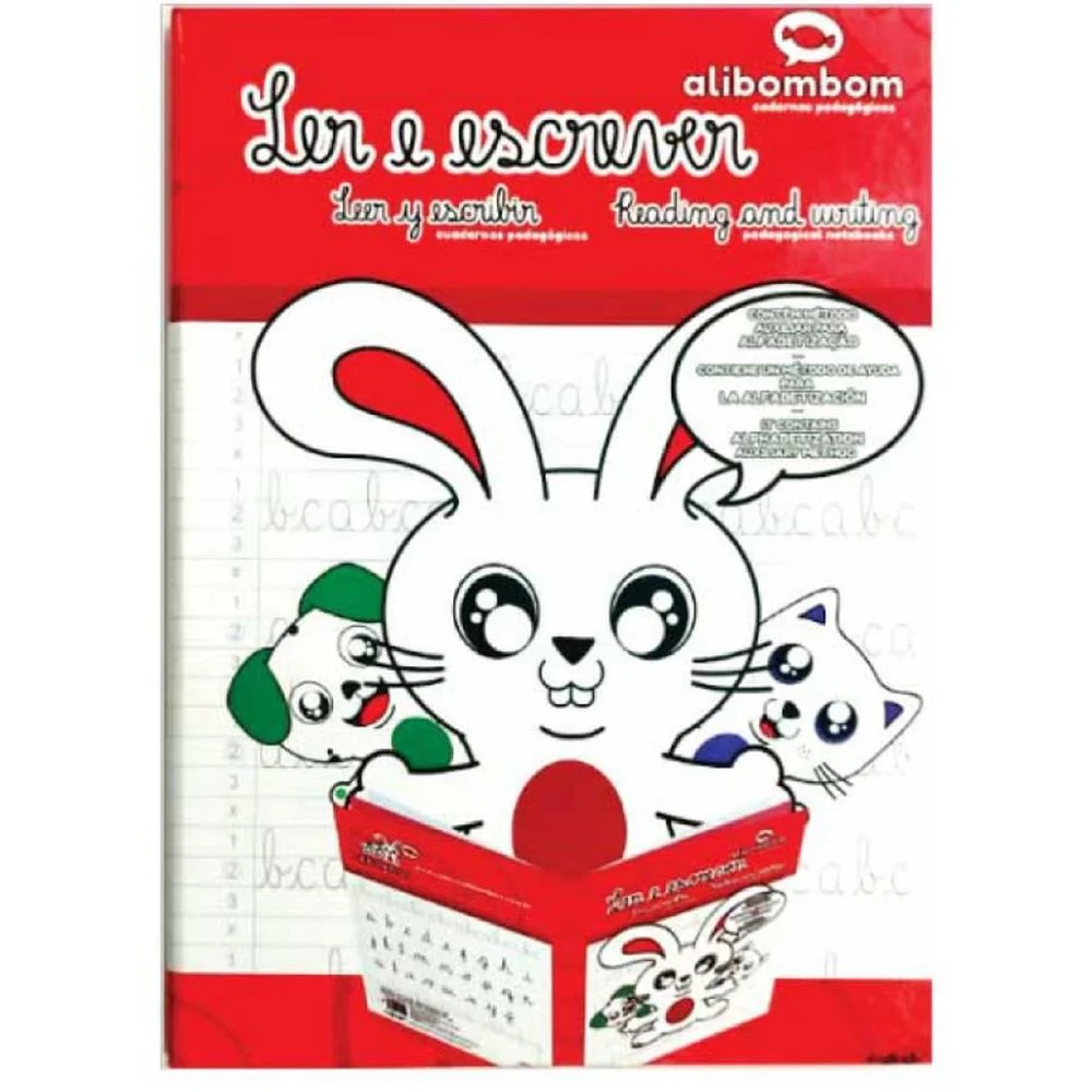 CADERNO CALIGRAFIA CAPA DURA ALIBOMBOM VERM. PAUTA 123X 72F ROMITEC (PCT.C/05) - imagem 3