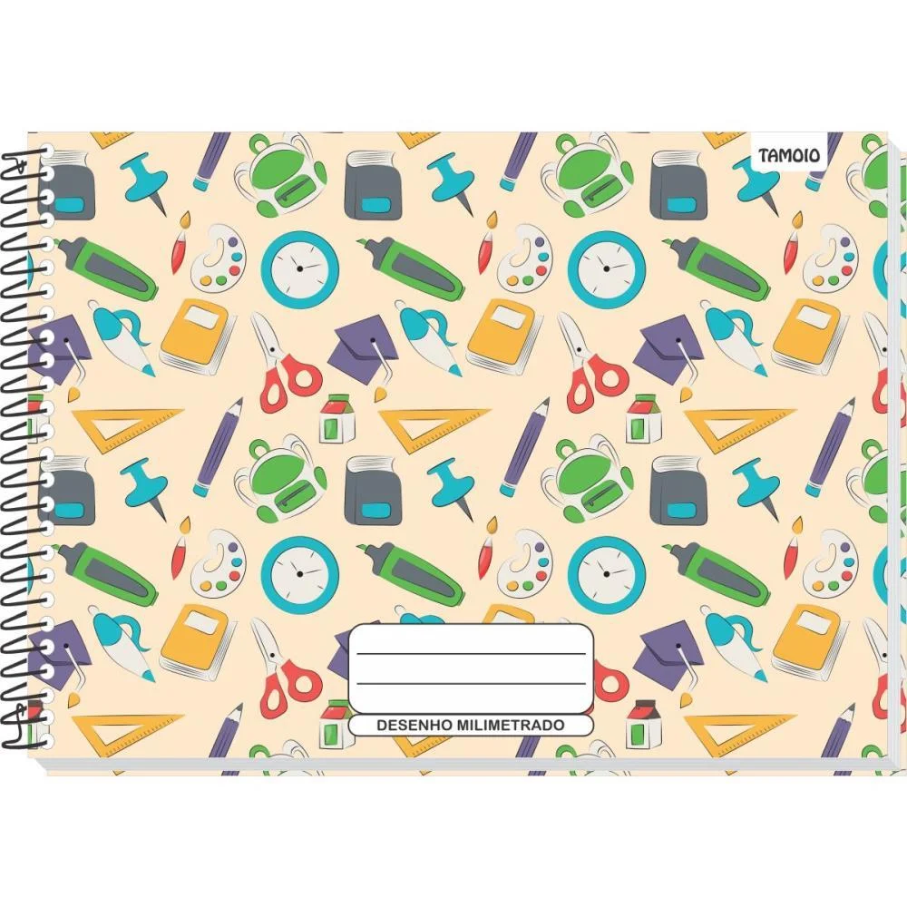 CADERNO DESENHO MILIMETRADO DECORADO 48F UNIV ESPIRAL CD TAMOIO (PCT.C/04) - imagem 7