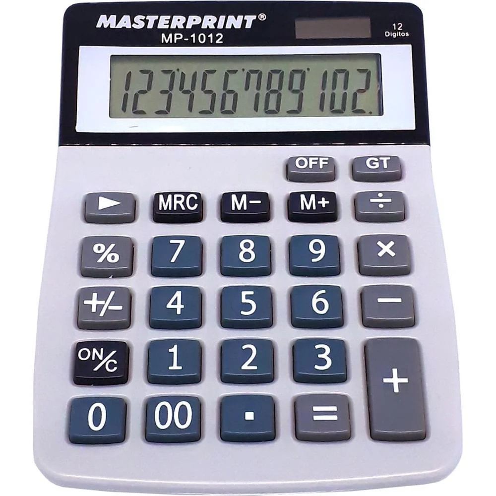 CALCULADORA DE MESA 12 DIG.MP 1012  BR PILHA/SOLAR MASTERPRINT (UNIDADE) - imagem 2