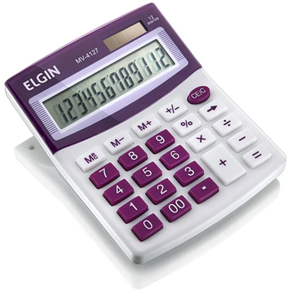 CALCULADORA DE MESA 12 DIGITOS MV4127 ROXA ELGIN (UNIDADE) - imagem 3