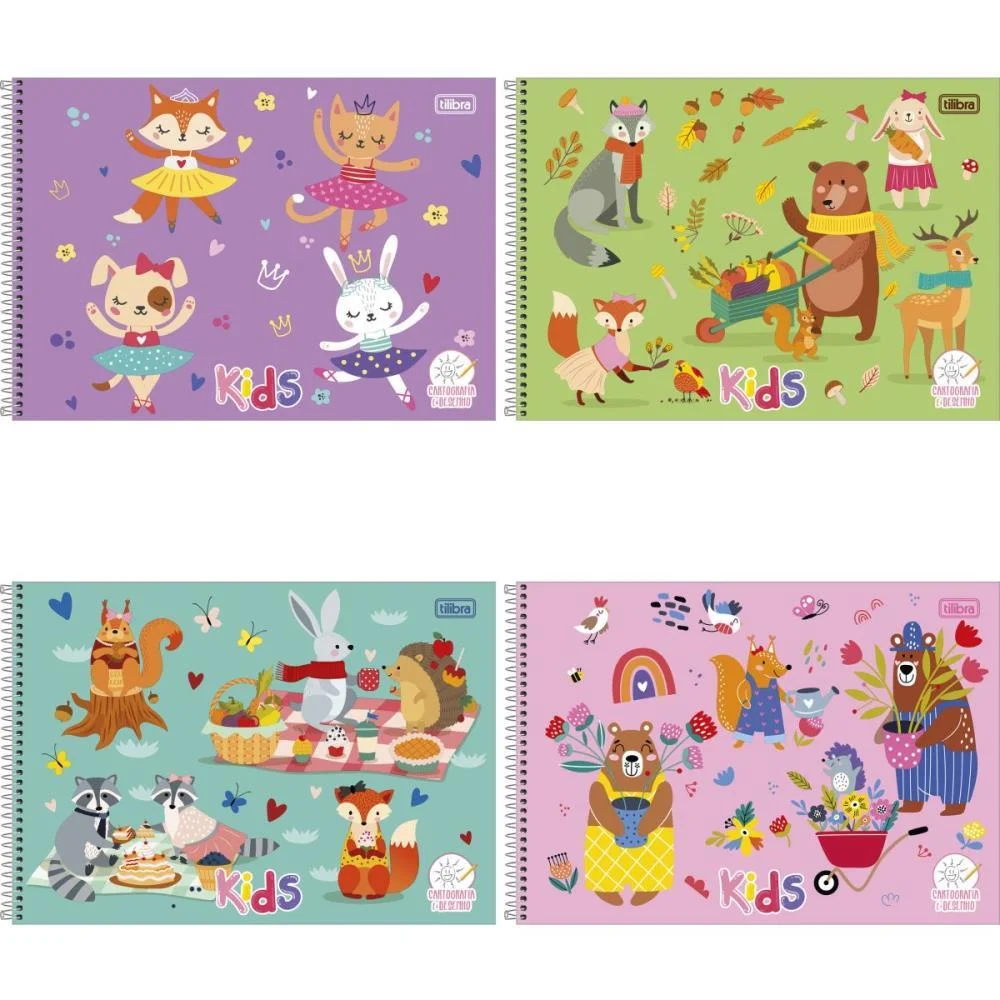 CADERNO DESENHO UNIV CAPA DURA KIDS 48FLS. FEMININO TILIBRA (PCT.C/04) - imagem 2