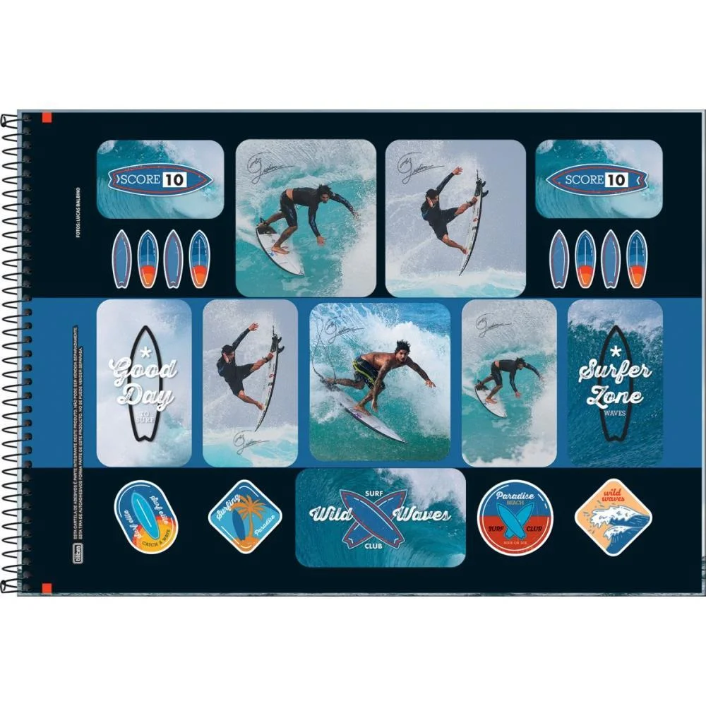 CADERNO DESENHO UNIV CAPA DURA GABRIEL MEDINA 80FLS ESPIRAL TILIBRA (PCT.C/04) - imagem 3