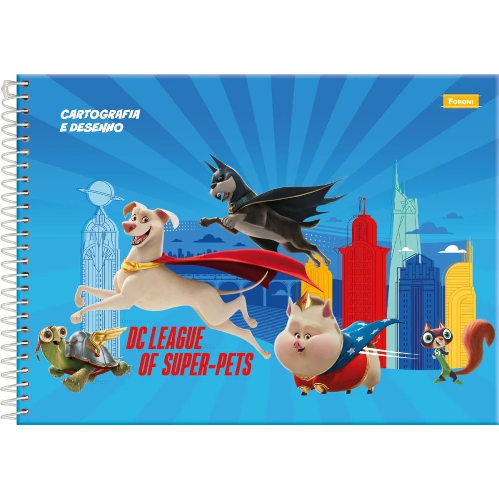 CADERNO DESENHO UNIV CAPA DURA SUPER PETS 80FLS. FORONI (PCT.C/05) - imagem 3