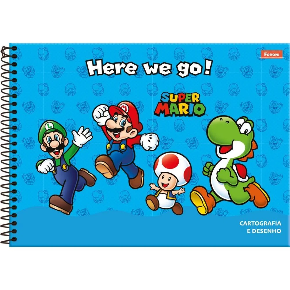 CADERNO DESENHO UNIV CAPA DURA SUPER MARIO BROS 80FLS. FORONI (PCT.C/05) - imagem 2