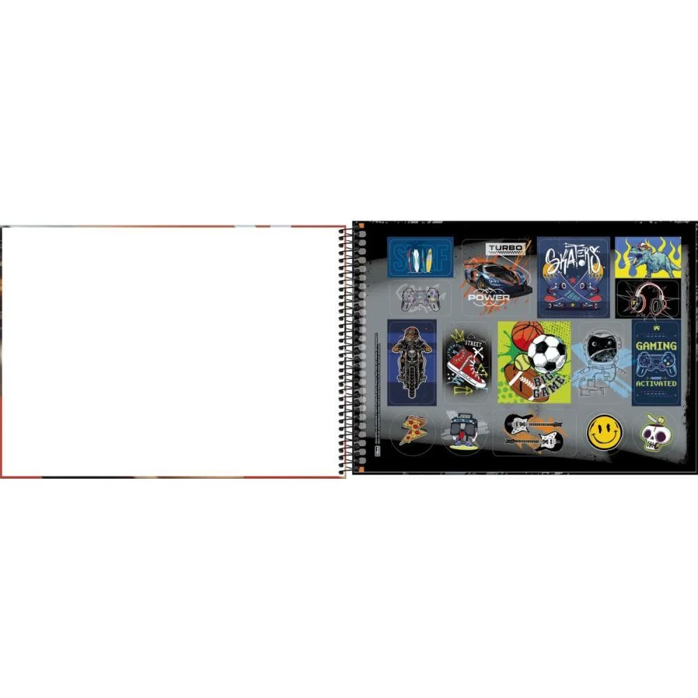 CADERNO DESENHO UNIV CAPA DURA X-RACING 80FLS ESPIRAL TILIBRA (PCT.C/04) - imagem 3