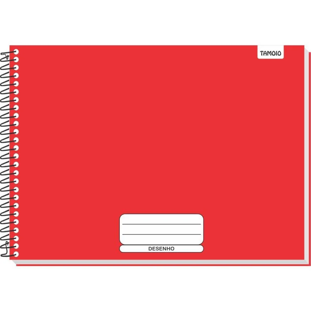 CADERNO DESENHO UNIV CAPA DURA VERMELHO LISO 48F UNIV ESPIRAL TAMOIO (PCT.C/04) - imagem 2