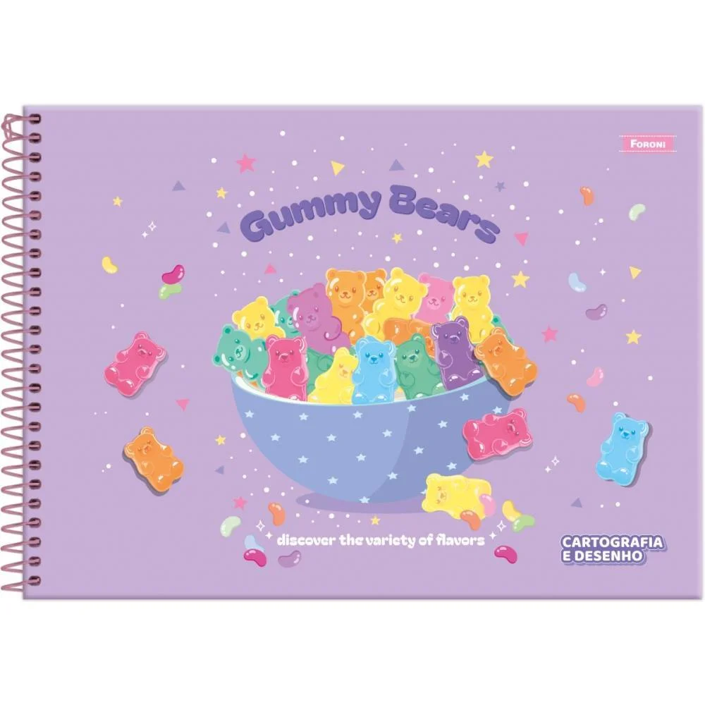 CADERNO DESENHO UNIV CAPA DURA SUGAR RUSH 80F FORONI (PCT.C/05) - imagem 3
