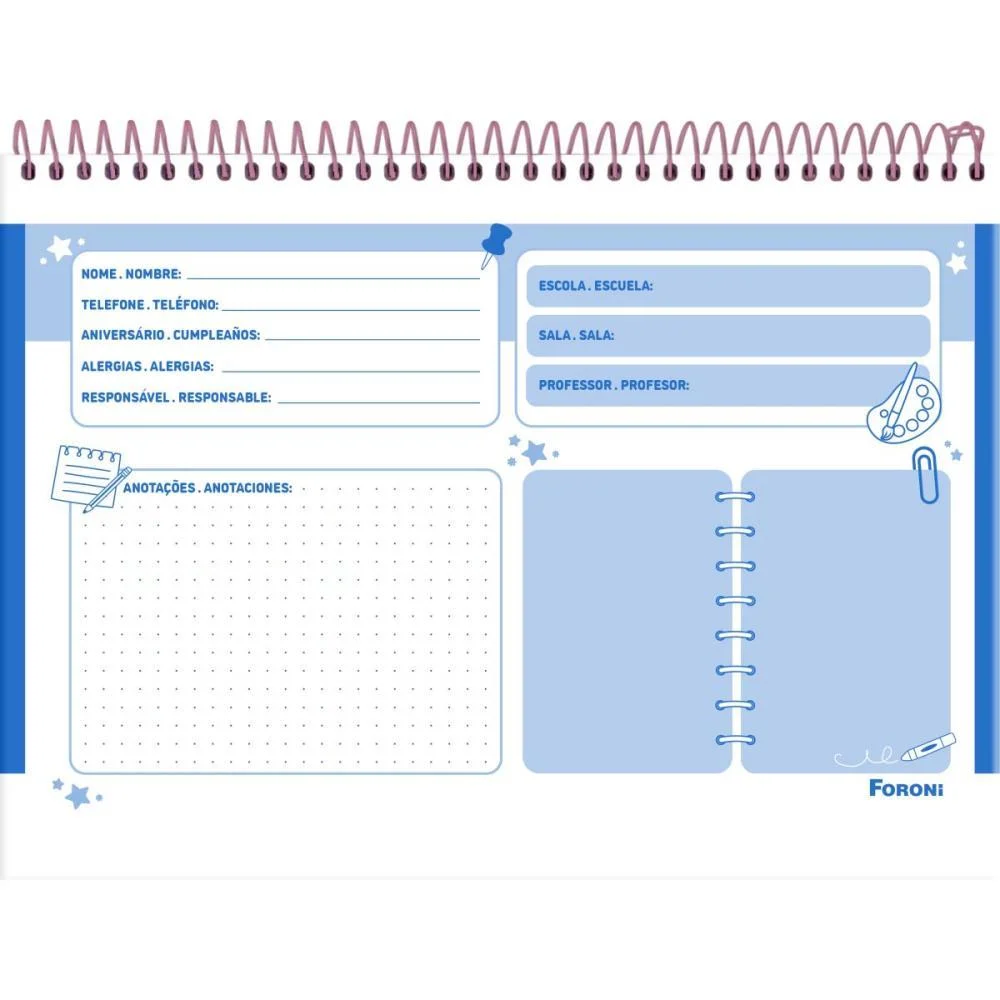 CADERNO DESENHO UNIV CAPA DURA TERNURITAS MEIA PAUTA 40F FORONI (PCT.C/10) - imagem 4