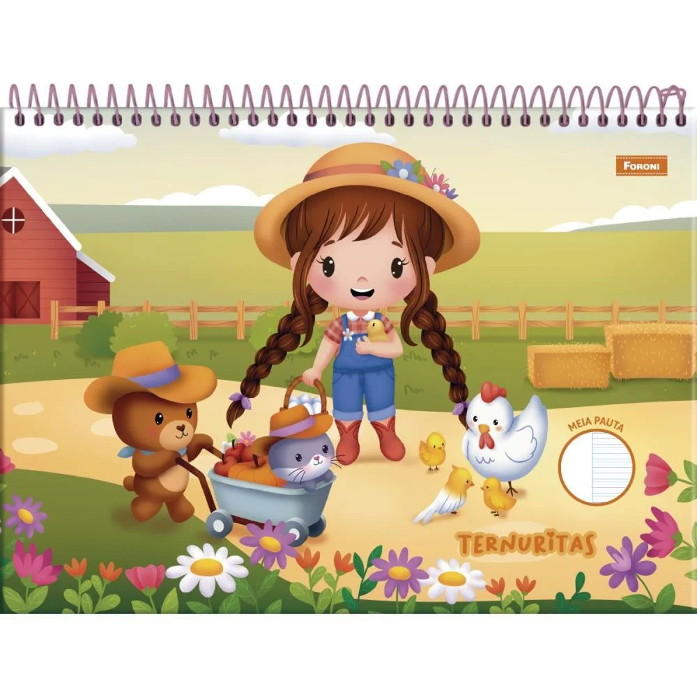 CADERNO DESENHO UNIV CAPA DURA TERNURITAS MEIA PAUTA 40F FORONI (PCT.C/10) - imagem 6