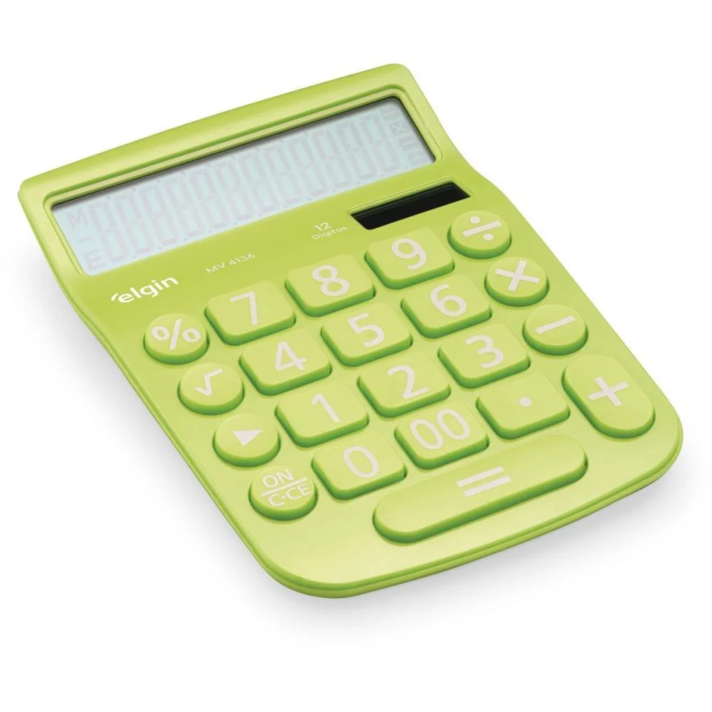 CALCULADORA DE MESA 12 DIG. VISOR MV4136 VERDE ELGIN (UNIDADE) - imagem 3