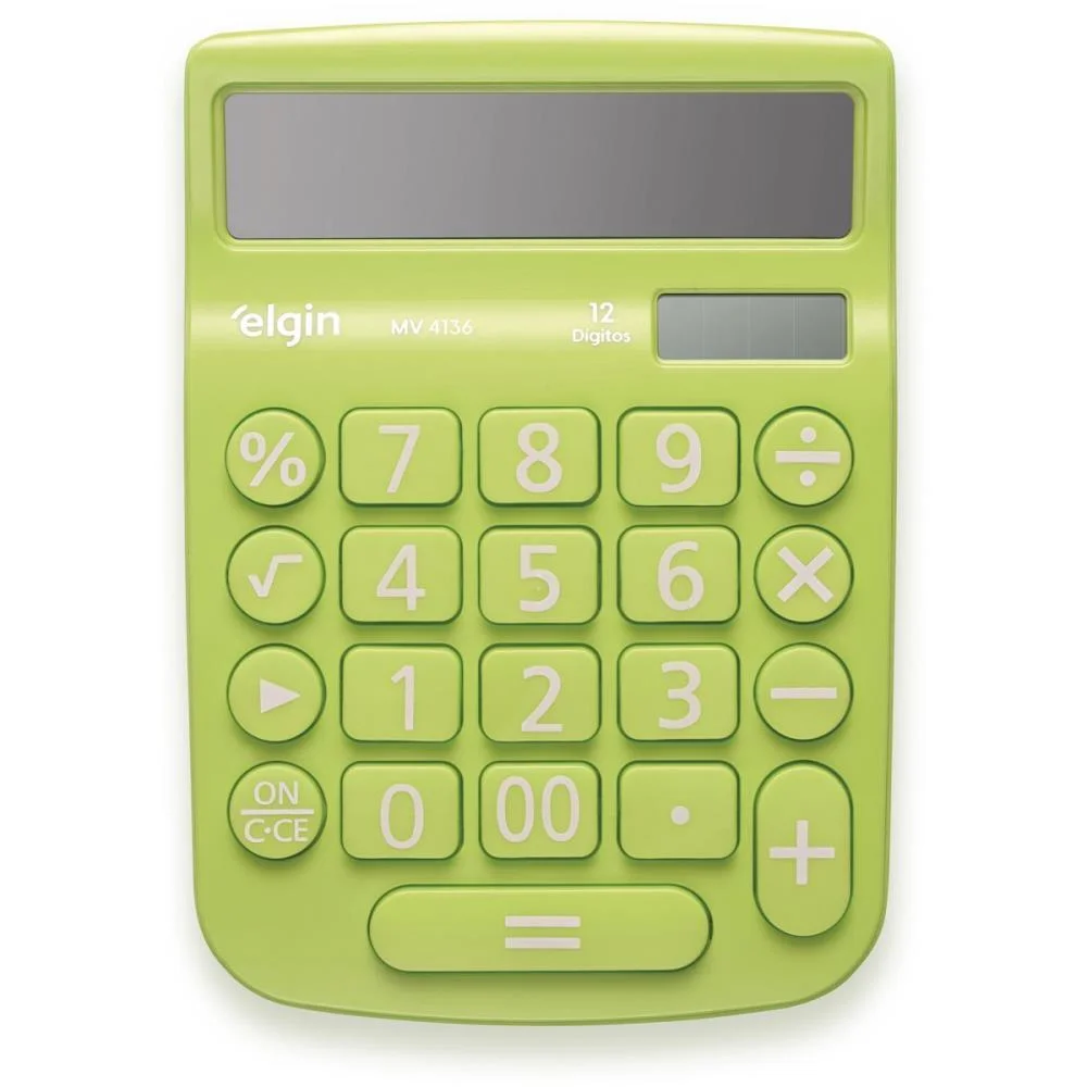 CALCULADORA DE MESA 12 DIG. VISOR MV4136 VERDE ELGIN (UNIDADE) - imagem 4