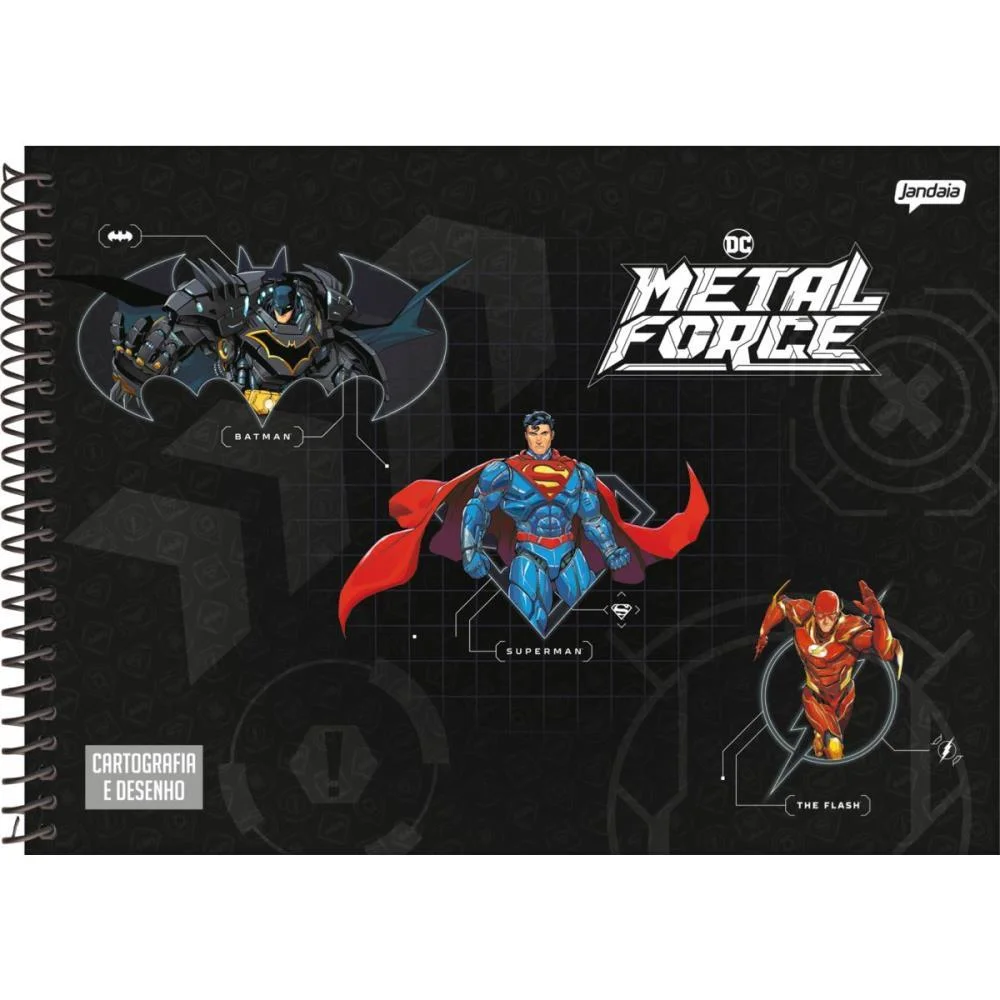 CADERNO DESENHO UNIV CAPA DURA LIGA DA JUSTICA 80FLS. JANDAIA (PCT.C/04) - imagem 5