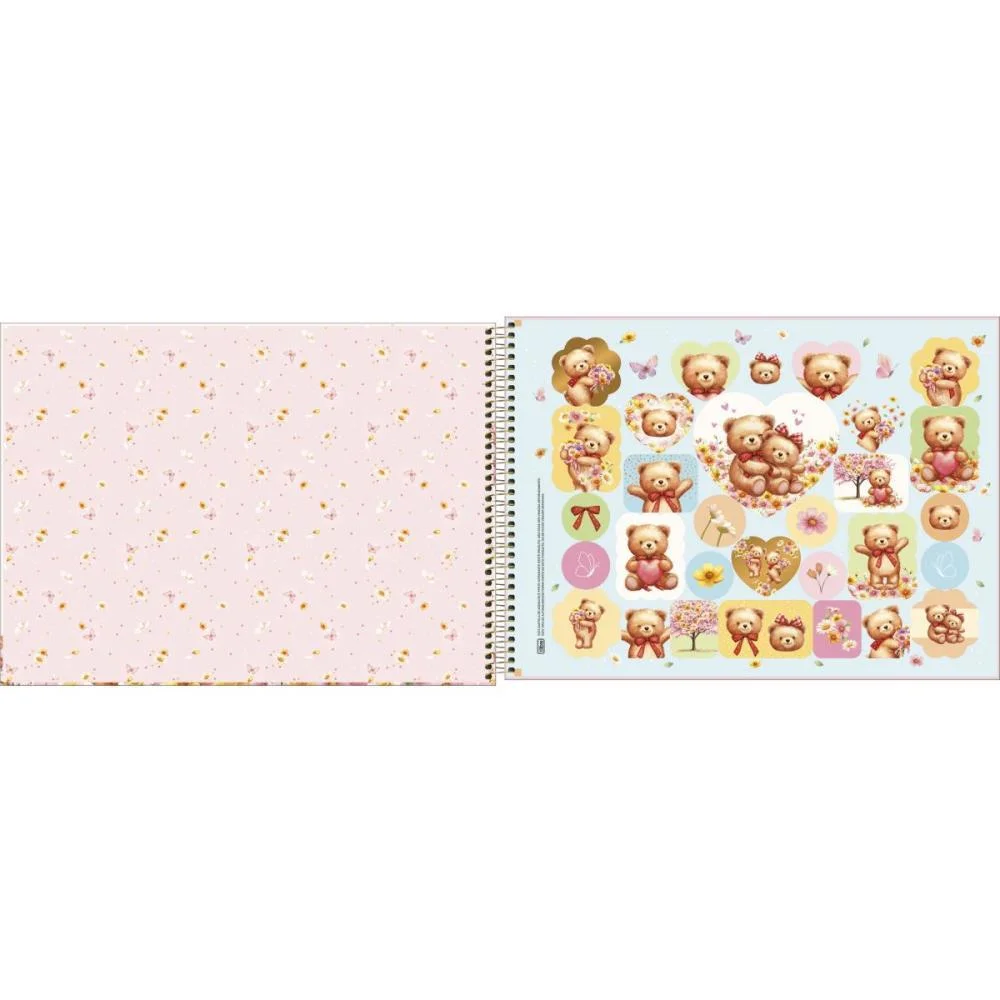 CADERNO DESENHO UNIV CAPA DURA LOVE BEARS 80FLS TILIBRA (PCT.C/04) - imagem 3