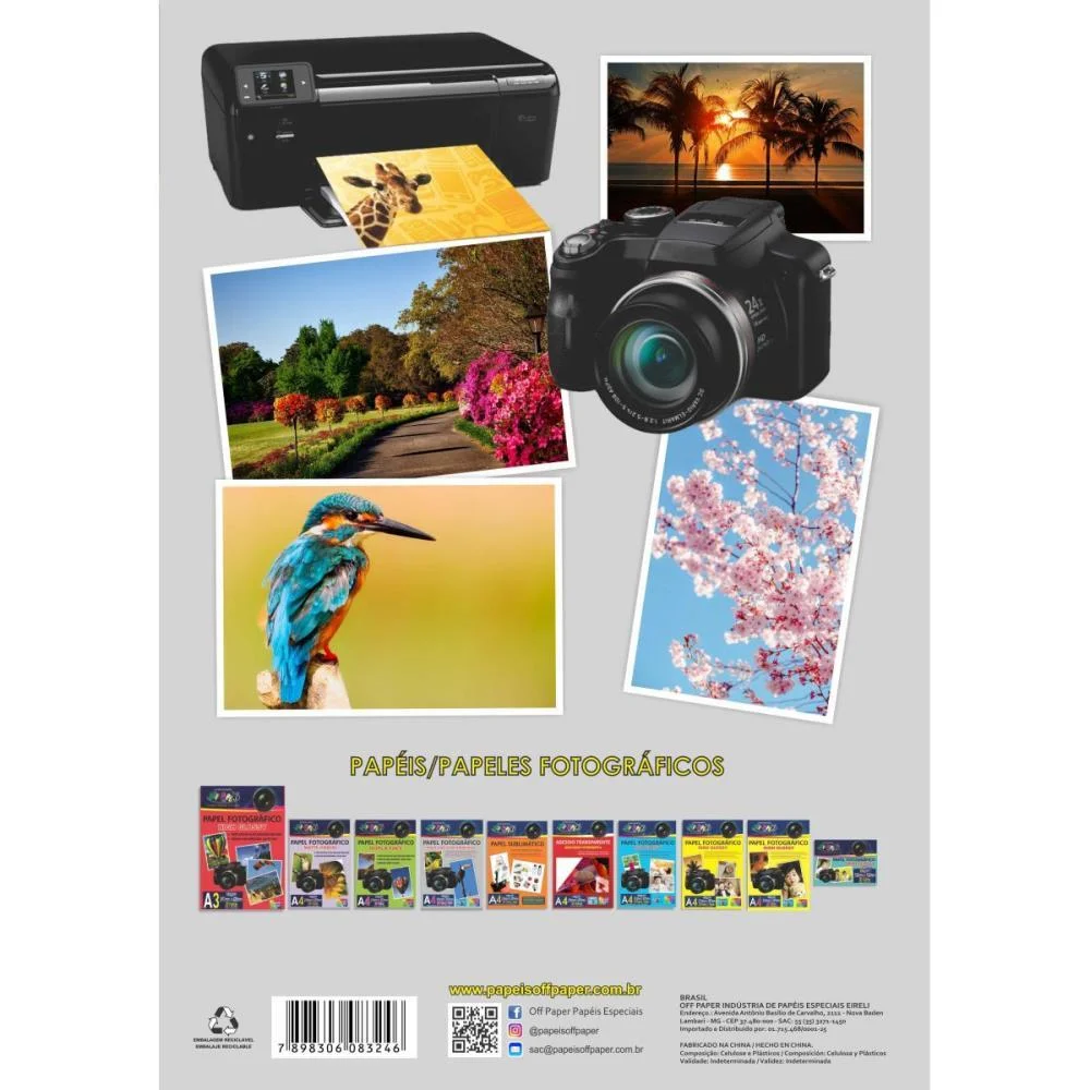 PAPEL FOTOGRAFICO INKJET A4 HIGH ADESIVO 130G. OFF PAPER (PCT.C/50) - imagem 4