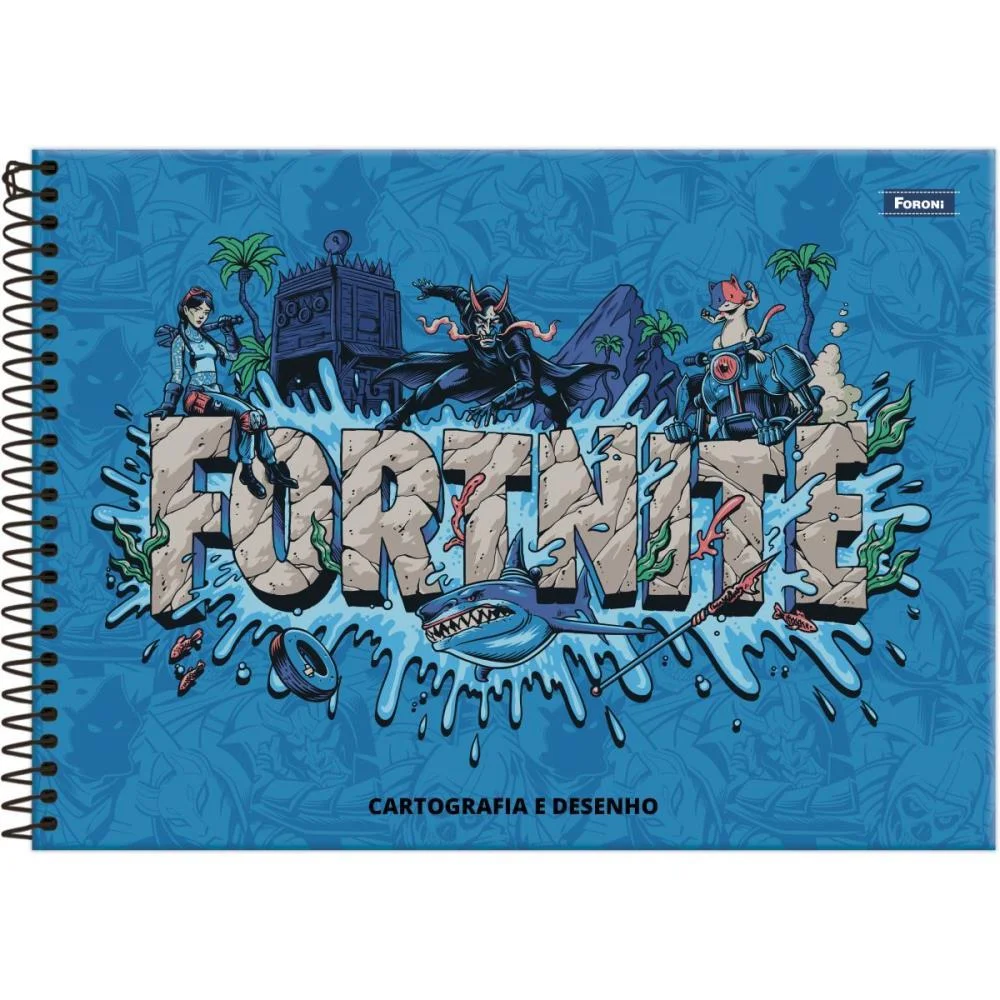 CADERNO DESENHO UNIV CAPA DURA FORTNITE 80FLS FORONI (PCT.C/05) - imagem 4