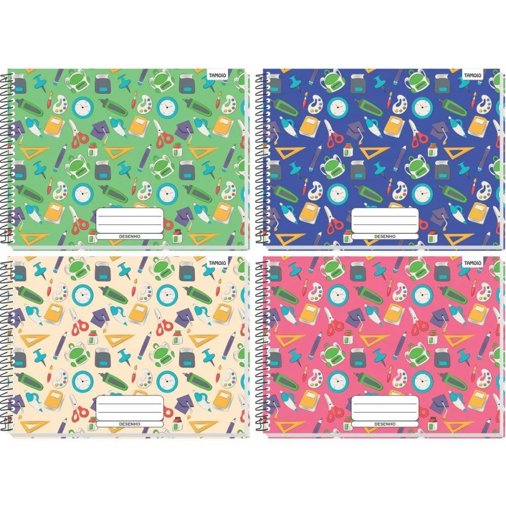 CADERNO DESENHO UNIV CAPA DURA DECORADO 48F ESPIRAL TAMOIO (PCT.C/04) - imagem 3