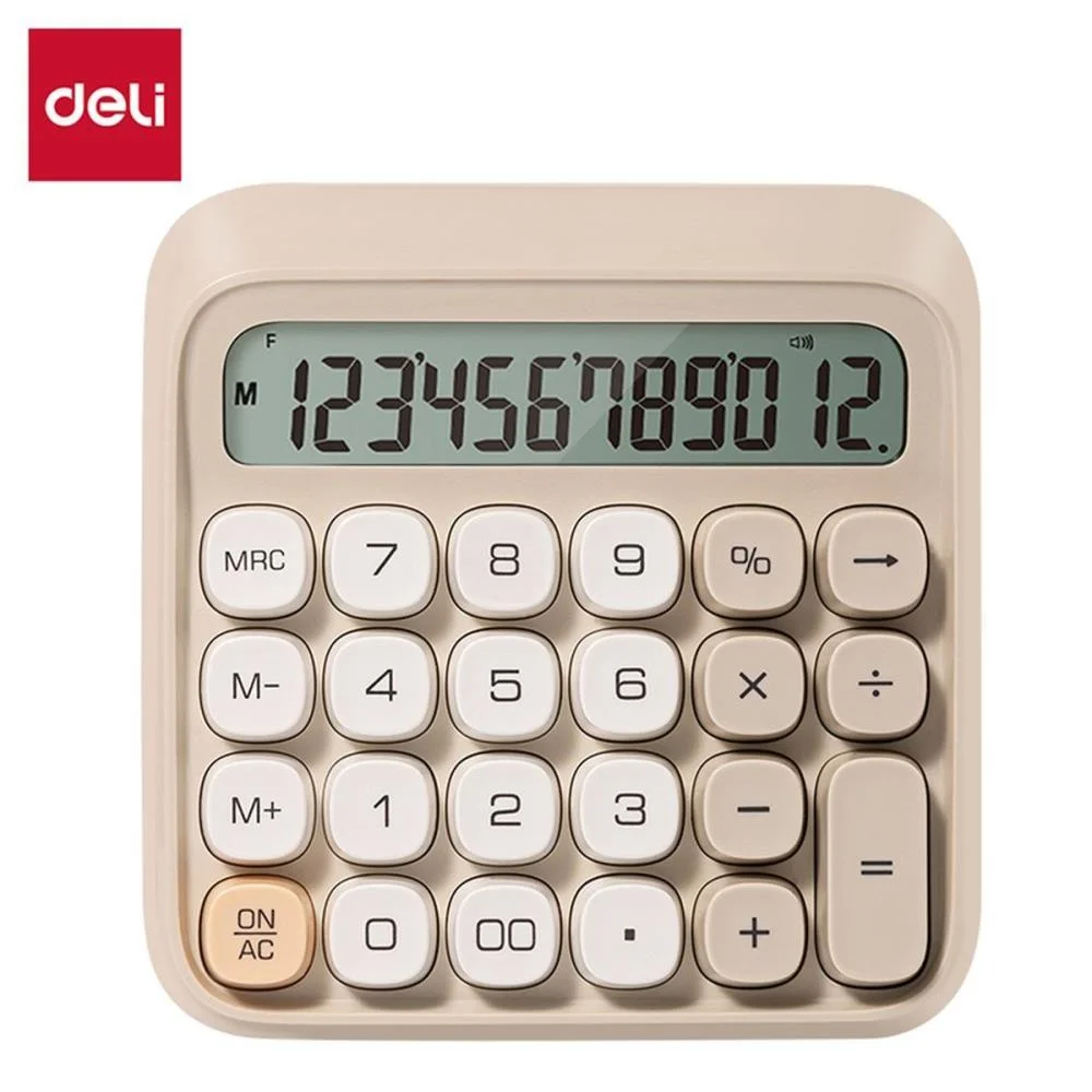 CALCULADORA DE MESA 12DIG. MECANICO CARAMELO DELI (UNIDADE) - imagem 2