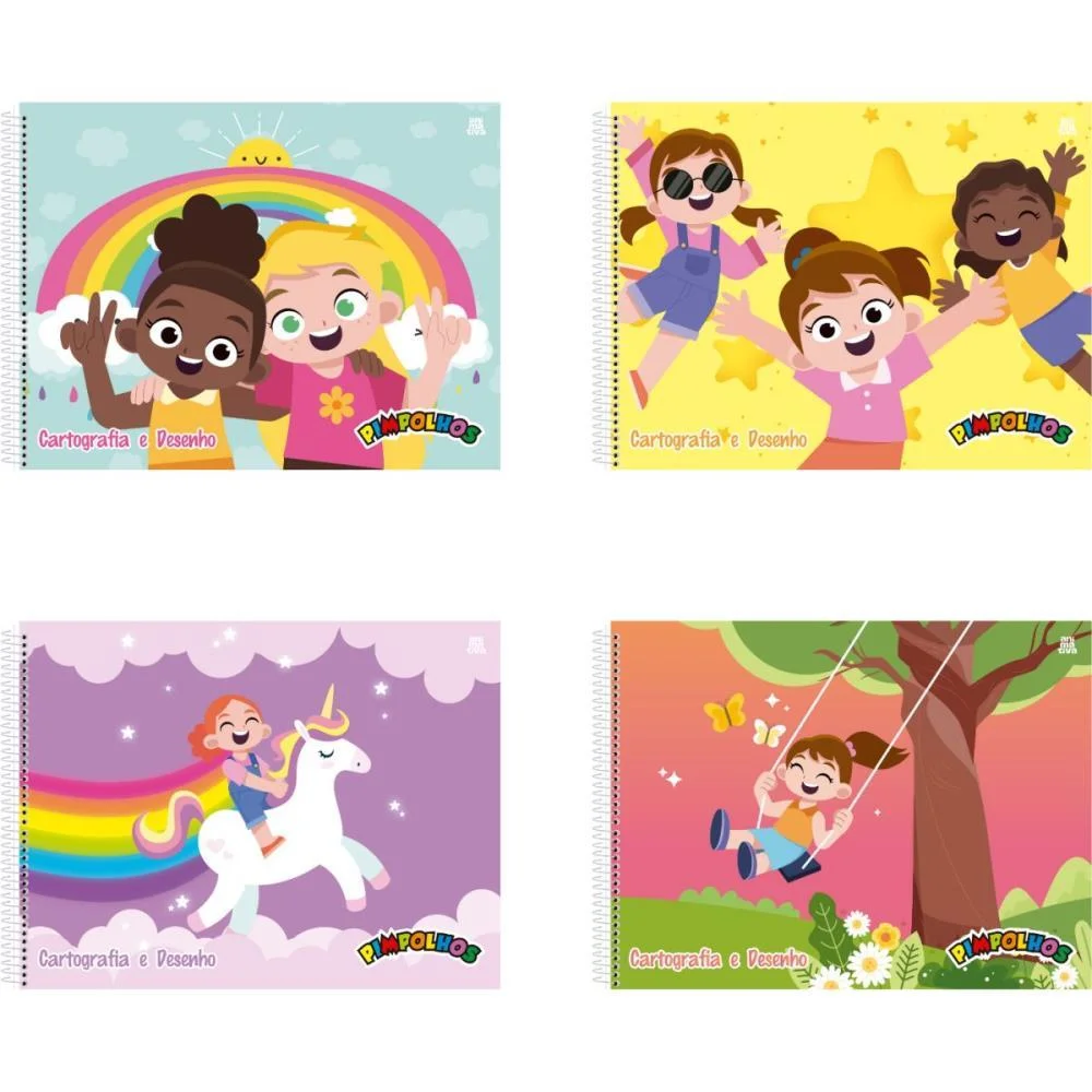 CADERNO DESENHO UNIV CAPA DURA PIMPOLHOS FEMININO 60F ANIMATIVA (PCT.C/05) - imagem 2