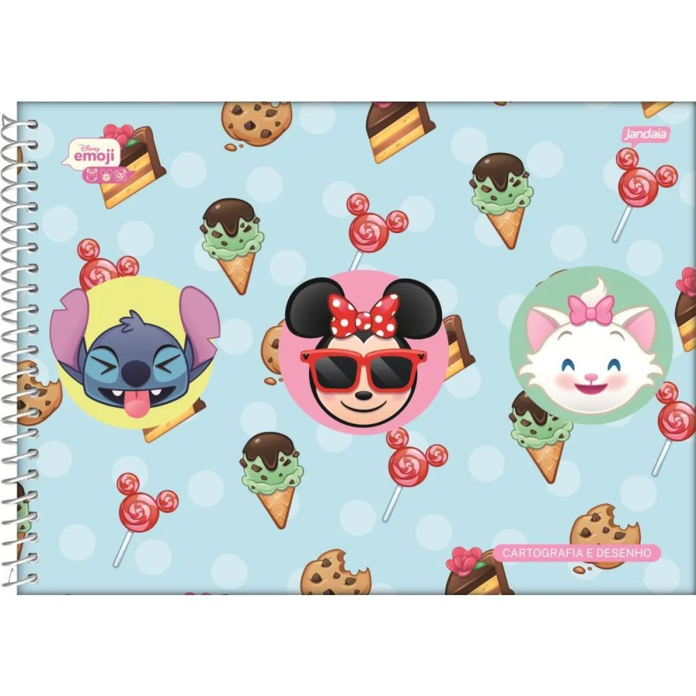 CADERNO DESENHO UNIV CAPA DURA DISNEY EMOJI 80FLS. JANDAIA (PCT.C/04) - imagem 4