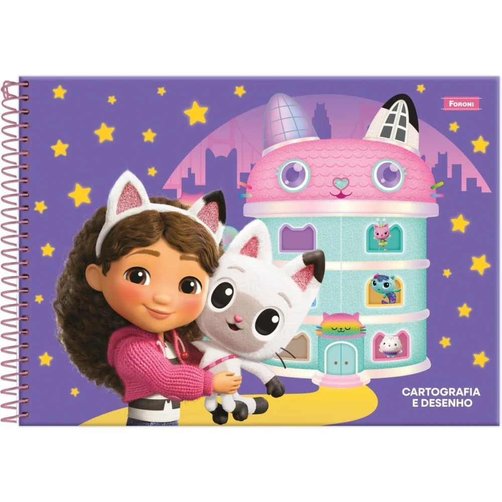 CADERNO DESENHO UNIV CAPA DURA A CASA MAGICA DA GABBY 80FLS FORONI (PCT.C/05) - imagem 3