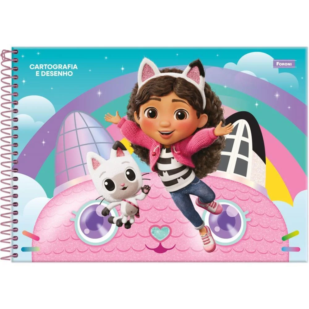 CADERNO DESENHO UNIV CAPA DURA A CASA MAGICA DA GABBY 80FLS FORONI (PCT.C/05) - imagem 4