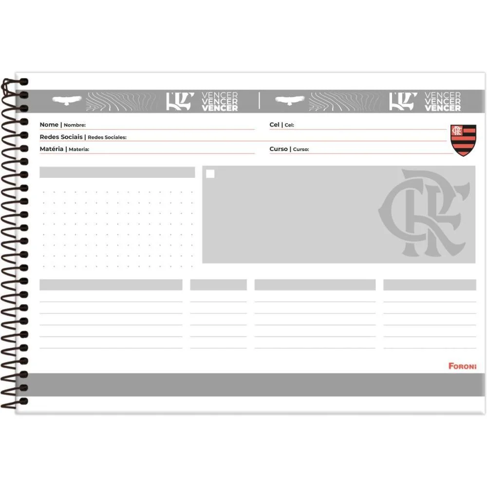 CADERNO DESENHO UNIV CAPA DURA FLAMENGO 80FLS FORONI (PCT.C/05) - imagem 6