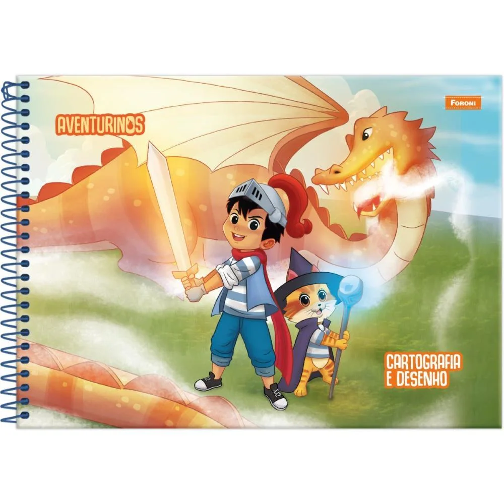 CADERNO DESENHO UNIV CAPA DURA AVENTURINOS 80FLS FORONI (PCT.C/05) - imagem 3