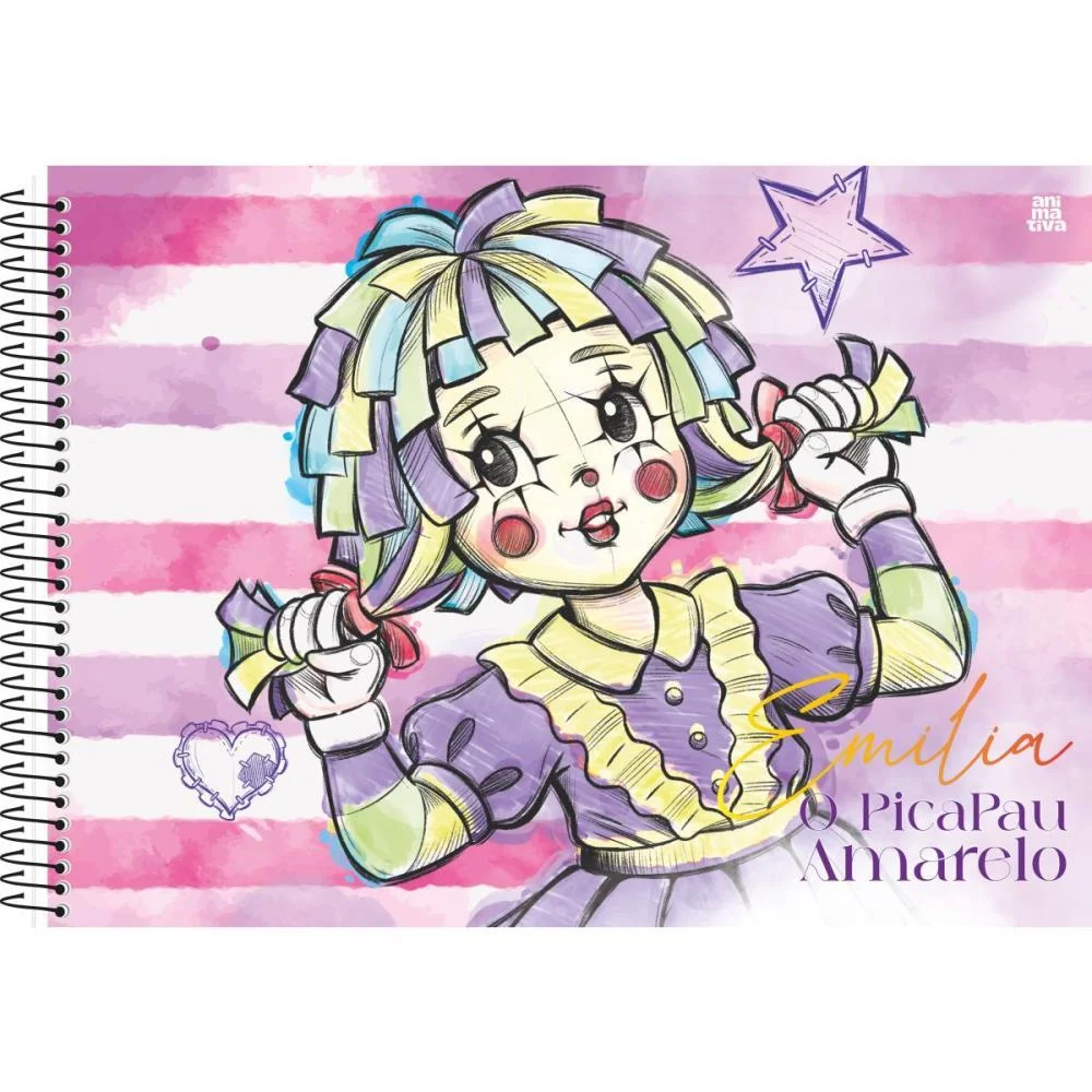 CADERNO DESENHO UNIV CAPA DURA O PICA PAU AMARELO 60F ANIMATIVA (PCT.C/05) - imagem 5