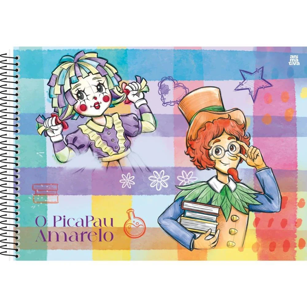 CADERNO DESENHO UNIV CAPA DURA O PICA PAU AMARELO 60F ANIMATIVA (PCT.C/05) - imagem 6