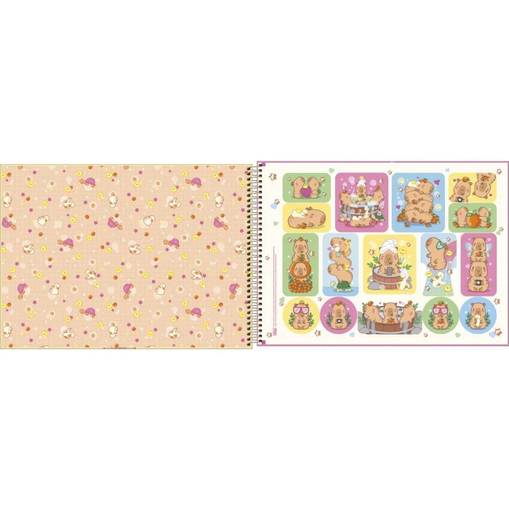 CADERNO DESENHO UNIV CAPA DURA CAPIVARA CAPYCLUB 80FLS ESPIR. TILIBRA (PCT.C/04) - imagem 3