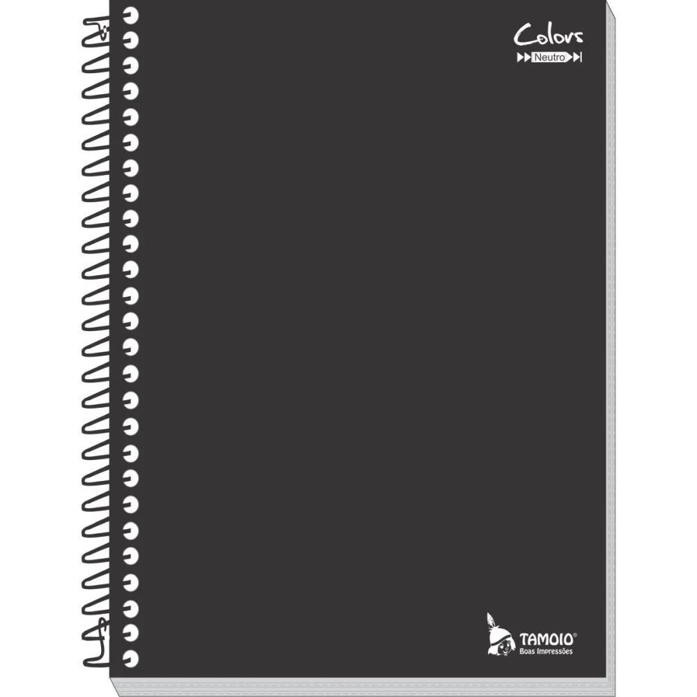 CADERNO ESPIRAL 1/4 CAPA DURA NEUTRO PRETO 96 FOLHAS TAMOIO (PCT.C/05) - imagem 3