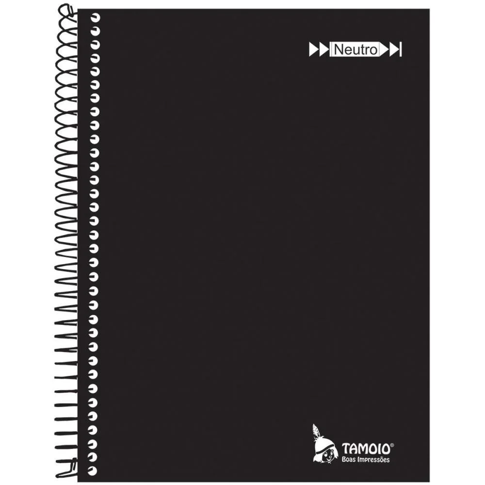 CADERNO ESPIRAL 1/4 CAPA DURA NEUTRO PRETO 96F SEM PAUTA TAMOIO (PCT.C/05) - imagem 3