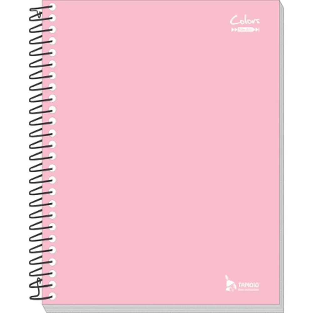 CADERNO ESPIRAL 1/4 CAPA DURA NEUTRO ROSA 200 FOLHAS TAMOIO (PCT.C/05) - imagem 3